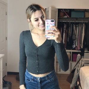 Long  sleeve button down top